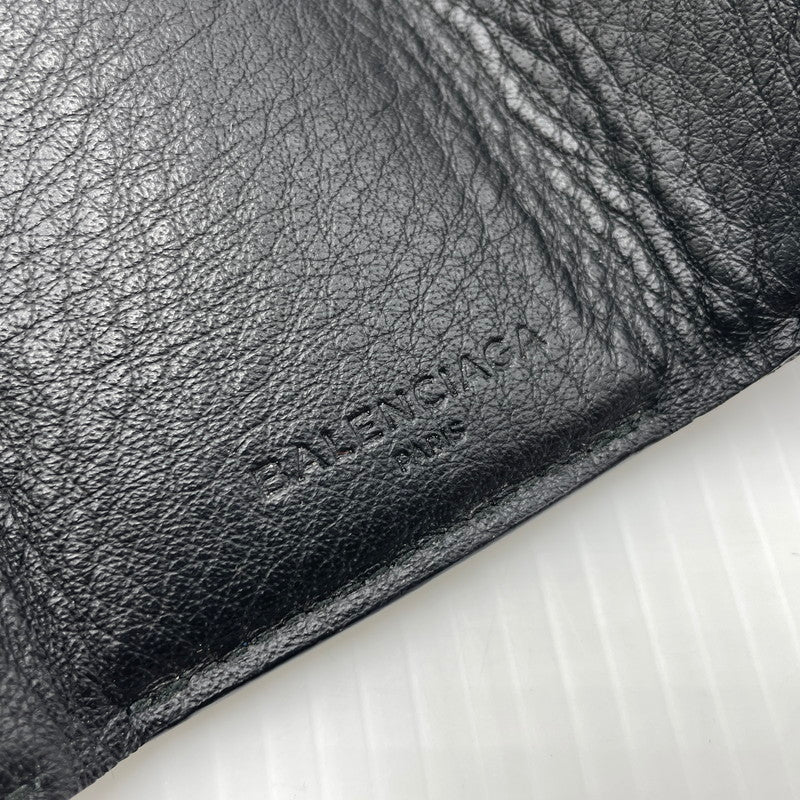 【中古品】【メンズ】 BALENCIAGA バレンシアガ PAPIER MINI WALLET 391446 DLQON ペーパー ミニ ウォレット 三つ折り財布 181-260804-yo-05-tei カラー：ブラック 万代Net店