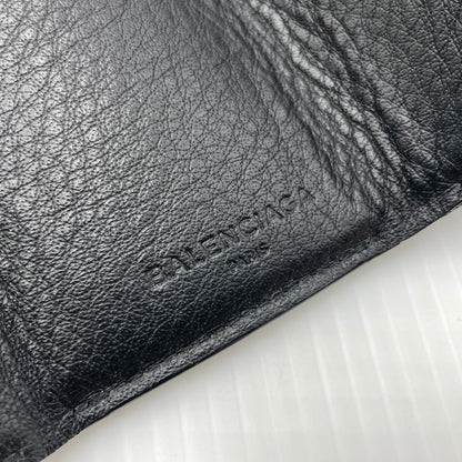 【中古品】【メンズ】 BALENCIAGA バレンシアガ PAPIER MINI WALLET 391446 DLQON ペーパー ミニ ウォレット 三つ折り財布 181-260804-yo-05-tei カラー：ブラック 万代Net店