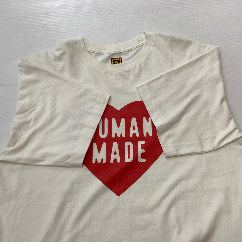 【中古品】【メンズ】 HUMANMADE ヒューマンメイド HEART LOGO TEE ハート ロゴ Tシャツ 半袖 トップス 142-260803-sa-16-tei サイズ：L カラー：ホワイト 万代Net店