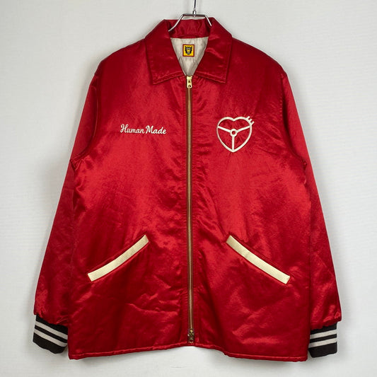 【中古品】【メンズ】 HUMANMADE ヒューマンメイド SATIN JACKET HM28JK046 サテン ジャケット アウター 142-260803-sa-09-tei サイズ：L カラー：レッド 万代Net店