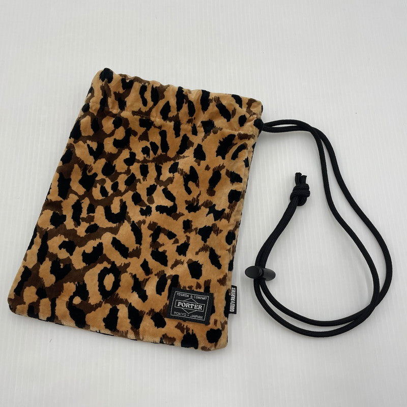 【中古品】【メンズ/レディース】 WACKO MARIA ワコマリア × PORTER ポーター 別注コラボ LEOPARD SHOULDER PAUCH レオパード ショルダーポーチ カバン 巾着 188-260804-yo-06-tei カラー：レオパード 万代Net店