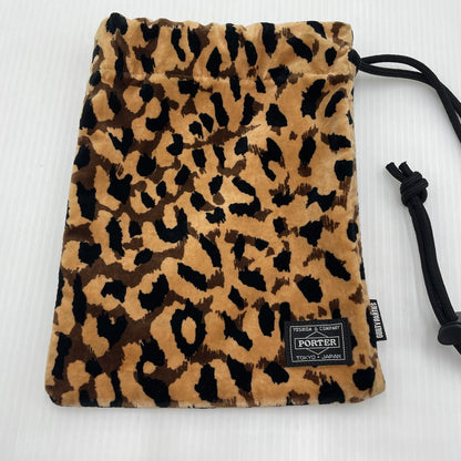 【中古品】【メンズ/レディース】 WACKO MARIA ワコマリア × PORTER ポーター 別注コラボ LEOPARD SHOULDER PAUCH レオパード ショルダーポーチ カバン 巾着 188-260804-yo-06-tei カラー：レオパード 万代Net店