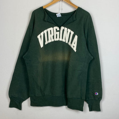 【現状渡し品】【メンズ】 CHAMPION チャンピオン 90's REVERSE WEAVE SWEAT "VIRGINIA" リバース ウェーブ スウェット バージニア 長袖 トップス トレーナー 145-260803-sa-13-tei サイズ：XL カラー：グリーン 万代Net店