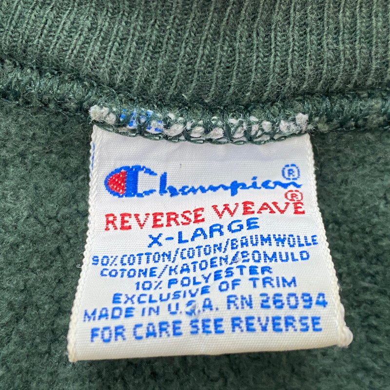 【現状渡し品】【メンズ】 CHAMPION チャンピオン 90's REVERSE WEAVE SWEAT "VIRGINIA" リバース ウェーブ スウェット バージニア 長袖 トップス トレーナー 145-260803-sa-13-tei サイズ：XL カラー：グリーン 万代Net店