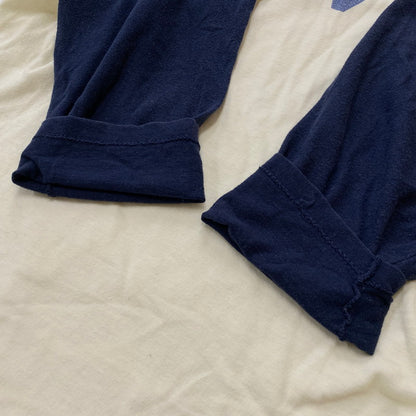 【現状渡し品】【メンズ】 CAHMPION チャンピオン 80's VINTAGE BASEBALL TEE "NAVY" 80年代 ヴィンテージ ベースボール Tシャツ ネイビー 半袖 トップス 145-260803-sa-14-tei サイズ：L カラー：ホワイト 万代Net店