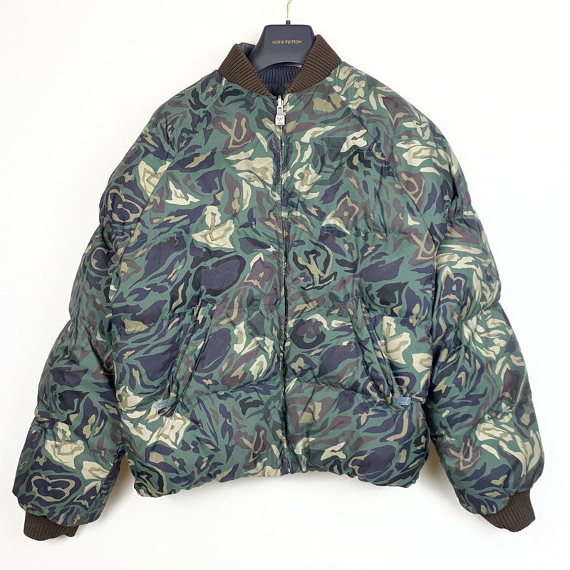 【中古品】【メンズ】 LOUIS VUITTON ルイ ビトン × NIGO REVERSIBLE ニゴー 別注コラボ リバーシブル PUFFER JACKET パファー ジャケット アウター 179-260803-sa-10-tei サイズ：46 カラー：グレー×カモ 万代Net店