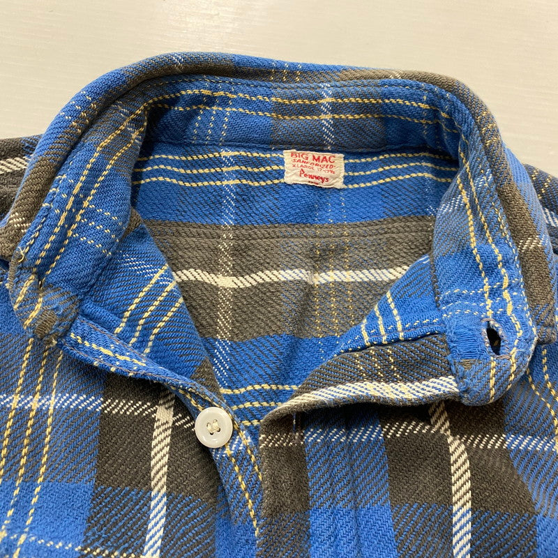 【中古品】【メンズ】 BIG MAC ビック マック 60's VINTAGE HEAVY FLANNEL L/S SHIRT 60年代 ヴィンテージ ヘビー フランネル ロングスリーブ シャツ 長袖 トップス 145-260803-sa-04-tei サイズ：XL カラー：ブルー 万代Net店