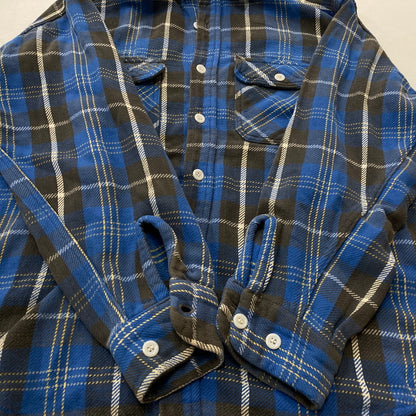 【中古品】【メンズ】 BIG MAC ビック マック 60's VINTAGE HEAVY FLANNEL L/S SHIRT 60年代 ヴィンテージ ヘビー フランネル ロングスリーブ シャツ 長袖 トップス 145-260803-sa-04-tei サイズ：XL カラー：ブルー 万代Net店