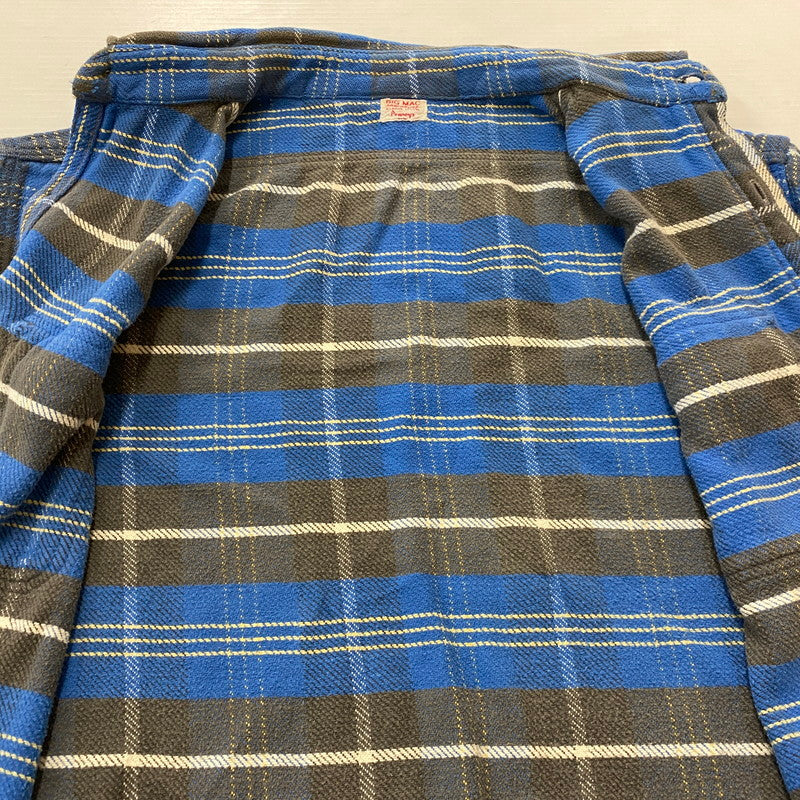 【中古品】【メンズ】 BIG MAC ビック マック 60's VINTAGE HEAVY FLANNEL L/S SHIRT 60年代 ヴィンテージ ヘビー フランネル ロングスリーブ シャツ 長袖 トップス 145-260803-sa-04-tei サイズ：XL カラー：ブルー 万代Net店