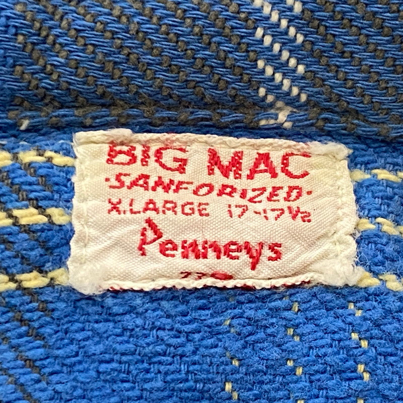 【中古品】【メンズ】 BIG MAC ビック マック 60's VINTAGE HEAVY FLANNEL L/S SHIRT 60年代 ヴィンテージ ヘビー フランネル ロングスリーブ シャツ 長袖 トップス 145-260803-sa-04-tei サイズ：XL カラー：ブルー 万代Net店