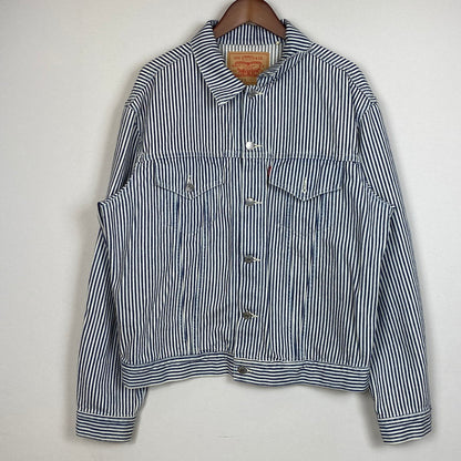 【中古品】【メンズ】 LEVI'S リーバイス ×NIGO HICKORY STRIPE ニゴー ヒッコリー ストライプ TRUCKER JACKET PC9-A5904-0000 557XX トラッカー ジャケット アウター 145-260803-sa-05-tei サイズ：44 カラー：ネイビー 万代Net店