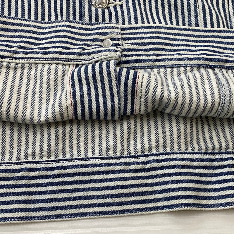 【中古品】【メンズ】 LEVI'S リーバイス ×NIGO HICKORY STRIPE ニゴー ヒッコリー ストライプ TRUCKER JACKET PC9-A5904-0000 557XX トラッカー ジャケット アウター 145-260803-sa-05-tei サイズ：44 カラー：ネイビー 万代Net店