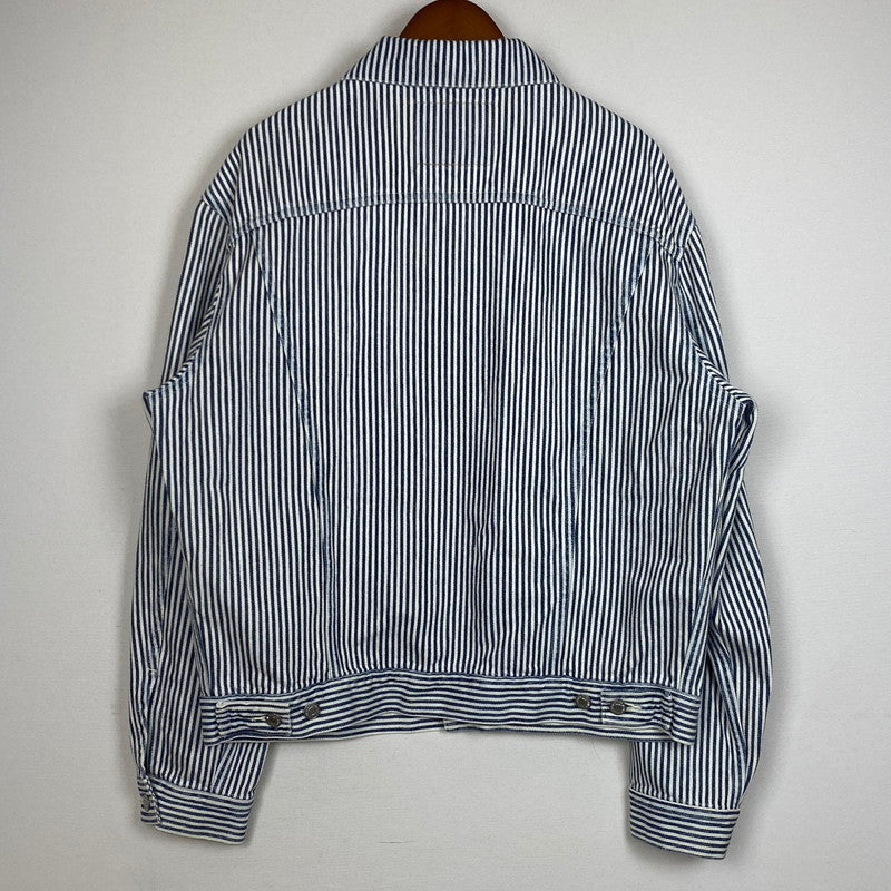 【中古品】【メンズ】 LEVI'S リーバイス ×NIGO HICKORY STRIPE ニゴー ヒッコリー ストライプ TRUCKER JACKET PC9-A5904-0000 557XX トラッカー ジャケット アウター 145-260803-sa-05-tei サイズ：44 カラー：ネイビー 万代Net店