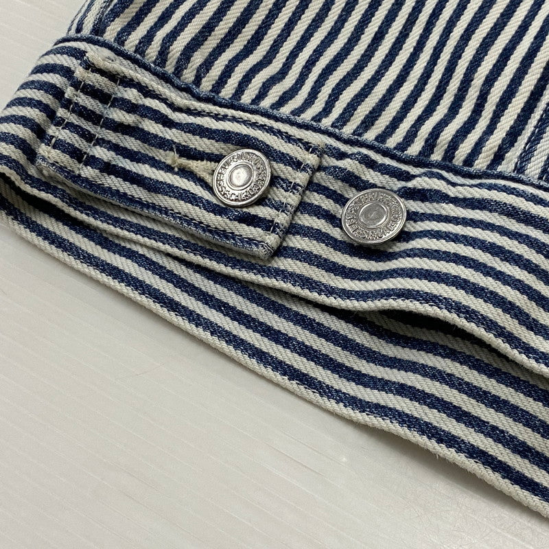 【中古品】【メンズ】 LEVI'S リーバイス ×NIGO HICKORY STRIPE ニゴー ヒッコリー ストライプ TRUCKER JACKET PC9-A5904-0000 557XX トラッカー ジャケット アウター 145-260803-sa-05-tei サイズ：44 カラー：ネイビー 万代Net店