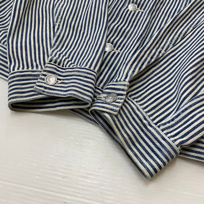 【中古品】【メンズ】 LEVI'S リーバイス ×NIGO HICKORY STRIPE ニゴー ヒッコリー ストライプ TRUCKER JACKET PC9-A5904-0000 557XX トラッカー ジャケット アウター 145-260803-sa-05-tei サイズ：44 カラー：ネイビー 万代Net店