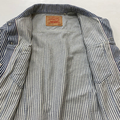 【中古品】【メンズ】 LEVI'S リーバイス ×NIGO HICKORY STRIPE ニゴー ヒッコリー ストライプ TRUCKER JACKET PC9-A5904-0000 557XX トラッカー ジャケット アウター 145-260803-sa-05-tei サイズ：44 カラー：ネイビー 万代Net店