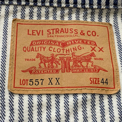 【中古品】【メンズ】 LEVI'S リーバイス ×NIGO HICKORY STRIPE ニゴー ヒッコリー ストライプ TRUCKER JACKET PC9-A5904-0000 557XX トラッカー ジャケット アウター 145-260803-sa-05-tei サイズ：44 カラー：ネイビー 万代Net店