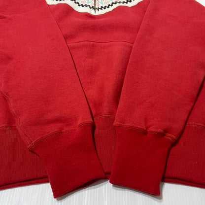 【中古品】【メンズ】 CUSHMAN クッシュマン HALF ZIP HOODIE ハーフ ジップ フーディー 長袖 トップス プルオーバーパーカー 145-260808-sa-07-tei サイズ：L カラー：レッド 万代Net店