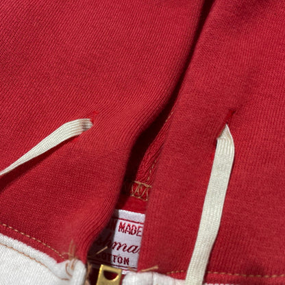 【中古品】【メンズ】 CUSHMAN クッシュマン HALF ZIP HOODIE ハーフ ジップ フーディー 長袖 トップス プルオーバーパーカー 145-260808-sa-07-tei サイズ：L カラー：レッド 万代Net店