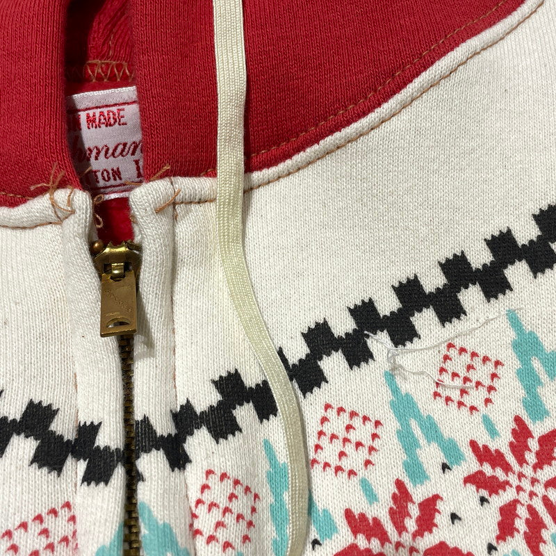 【中古品】【メンズ】 CUSHMAN クッシュマン HALF ZIP HOODIE ハーフ ジップ フーディー 長袖 トップス プルオーバーパーカー 145-260808-sa-07-tei サイズ：L カラー：レッド 万代Net店