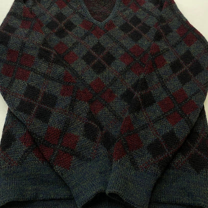 【中古品】【メンズ】 JUILLIARD ジュリアード 60~70's VINTAGE MOHAIR V NECK SWEATER 60～70年代 ヴィンテージ モヘア ブイ ネック セーター 長袖 トップス 145-251130-aa-01-tei サイズ：S カラー：アーガイル柄 万代Net店