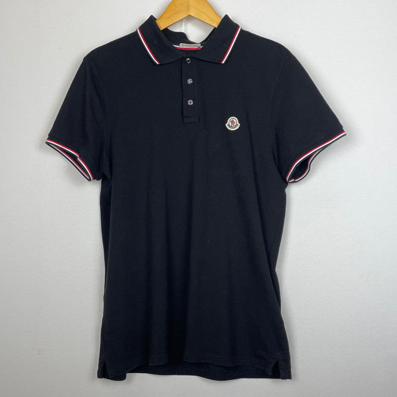 【中古品】【メンズ】 MONCLER モンクレール MAGLIA POLO MANICA L0918A70300 84556 マーリア ポロ マニカカミーチャ 半袖 トップス シャツ 141-260804-sa-05-tei サイズ：M カラー：ブラック 万代Net店