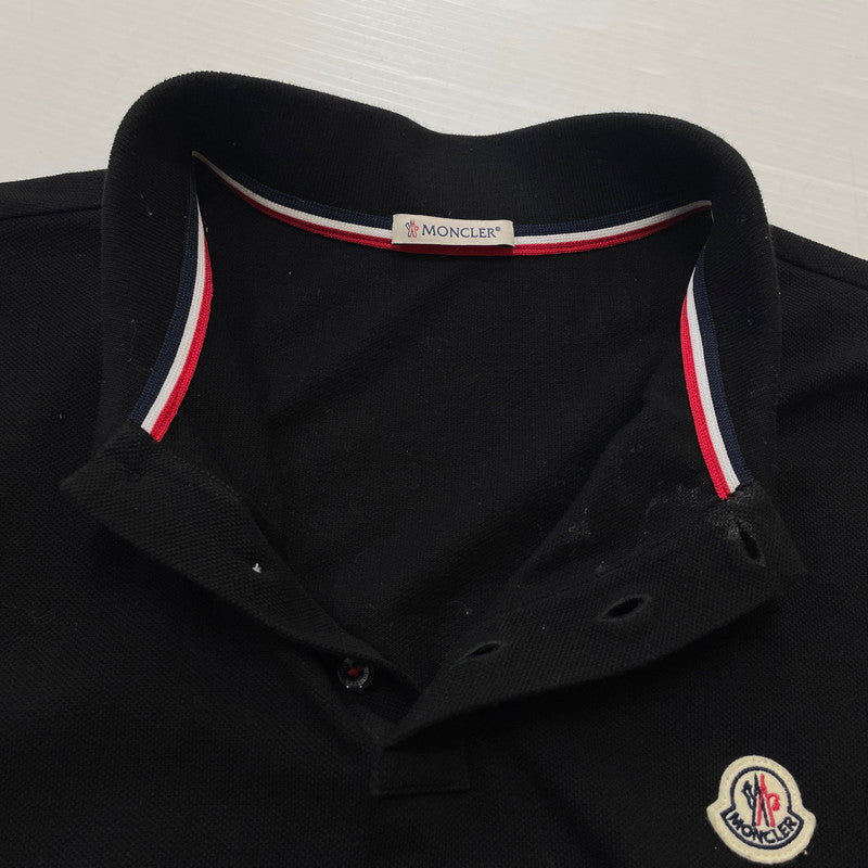 【中古品】【メンズ】 MONCLER モンクレール MAGLIA POLO MANICA L0918A70300 84556 マーリア ポロ マニカカミーチャ 半袖 トップス シャツ 141-260804-sa-05-tei サイズ：M カラー：ブラック 万代Net店
