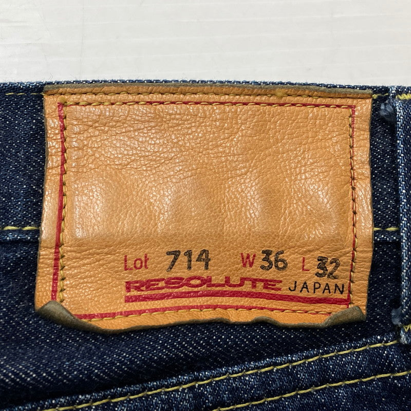 【中古品】【メンズ】 RESOLUTE リゾルト DENIM PANTS LOT.714 デニム パンツ ボトムス 大戦モデル ジーンズ 156-260804-sa-03-tei サイズ：36 カラー：インディゴ 万代Net店