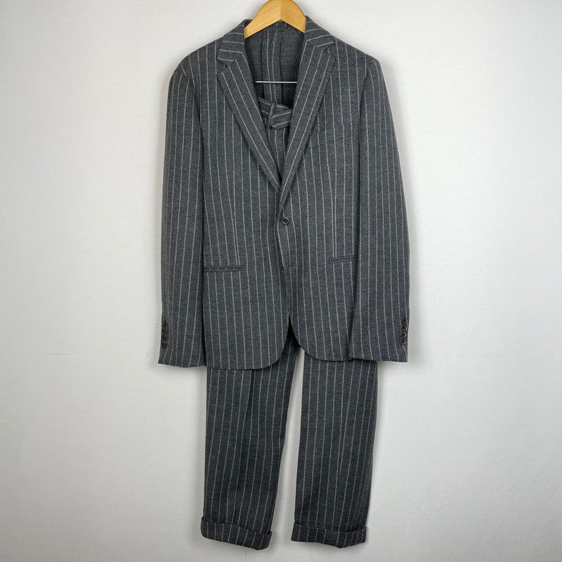 【中古品】【メンズ】 UNITED ARROWS ユナイテッド アローズ STRIPE WOOL SUIT SET UP ストライプ ウール スート セット アップ 147-260804-sa-06-tei サイズ：48 カラー：グレー 万代Net店