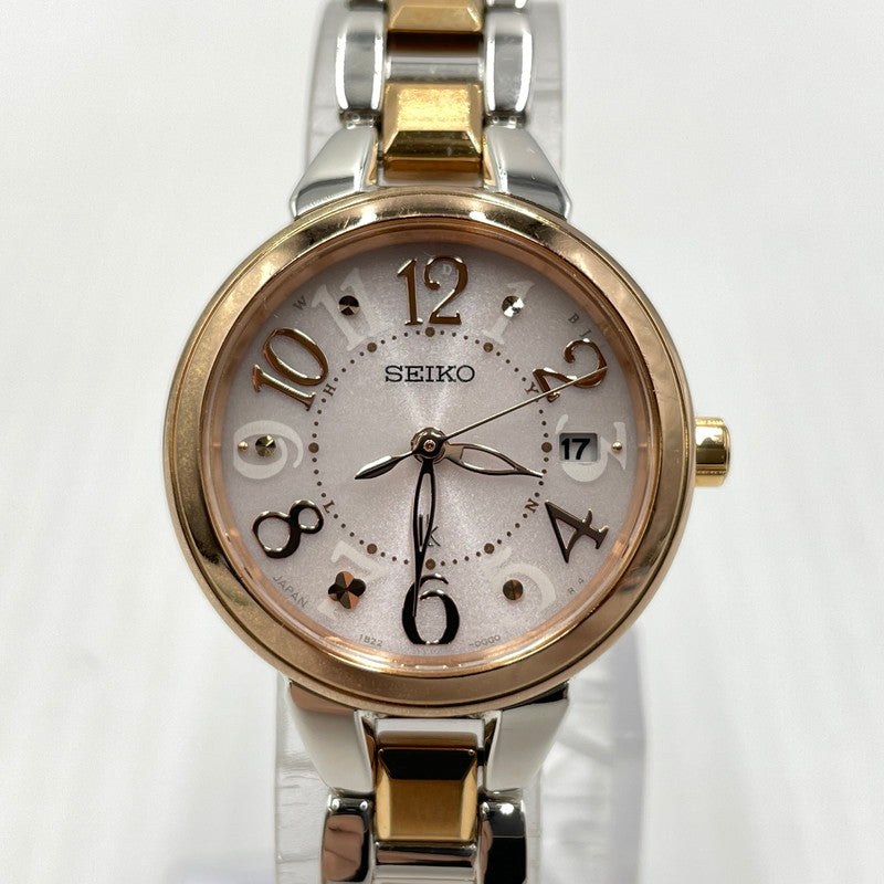 【中古品】【レディース】 SEIKO セイコー LUKIA ルキア 1B22-0CS0 電波ソーラー 腕時計 197-260804-yo-03-tei カラー：ピンクゴールドシルバー 万代Net店