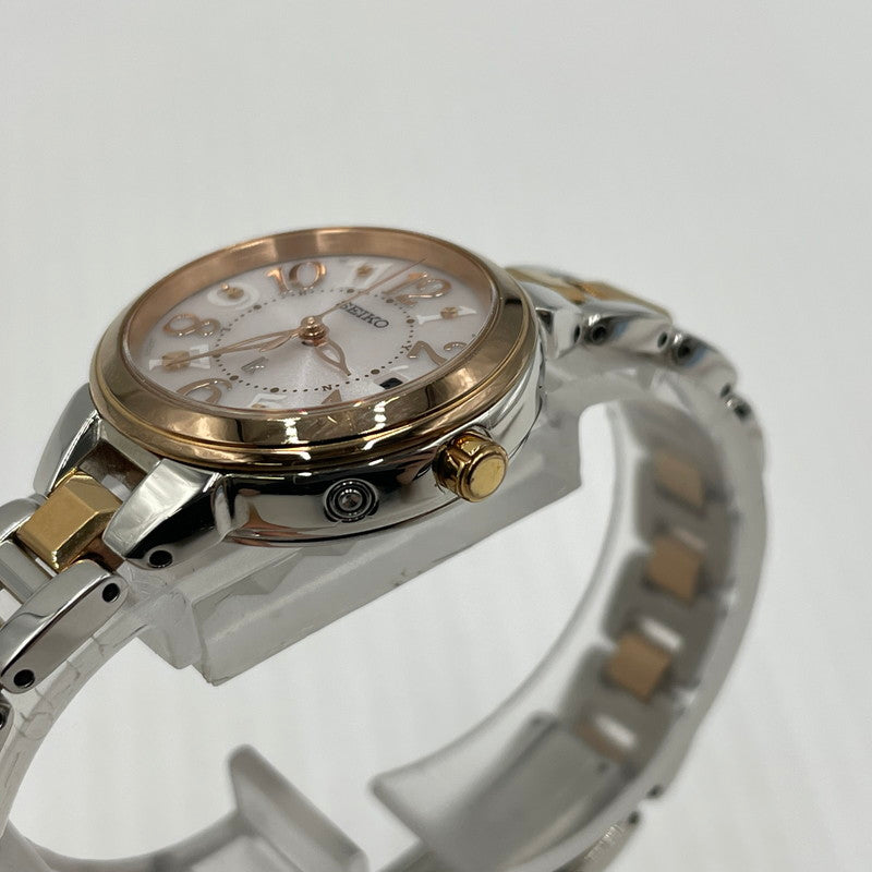 【中古品】【レディース】 SEIKO セイコー LUKIA ルキア 1B22-0CS0 電波ソーラー 腕時計 197-260804-yo-03-tei カラー：ピンクゴールドシルバー 万代Net店