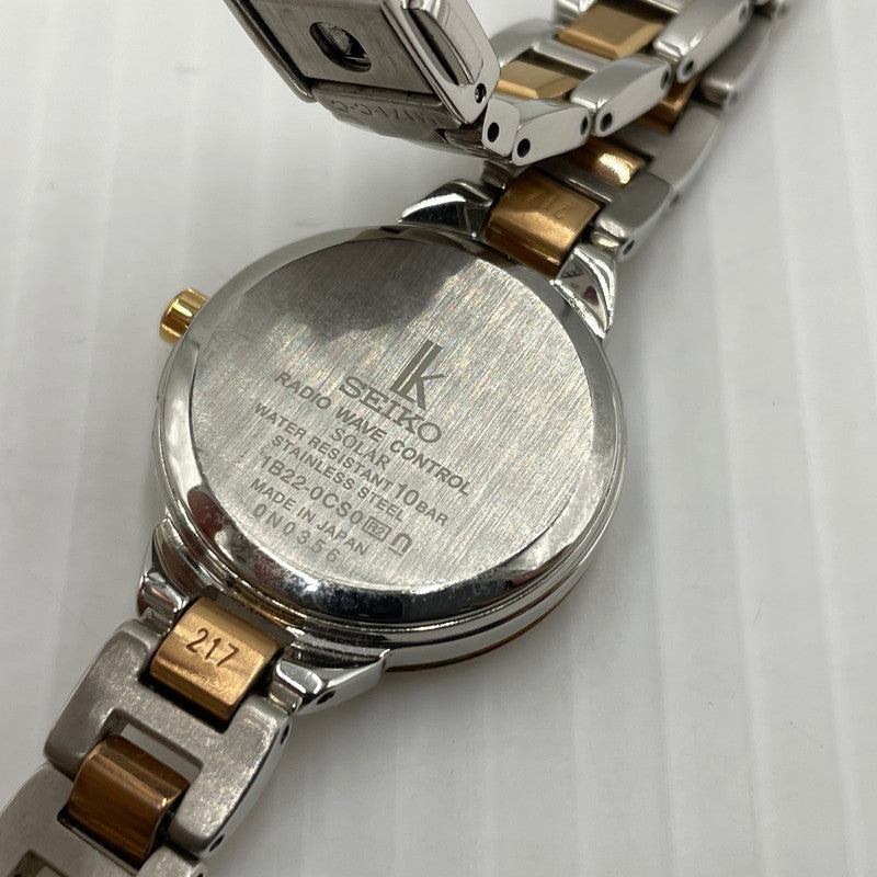 【中古品】【レディース】 SEIKO セイコー LUKIA ルキア 1B22-0CS0 電波ソーラー 腕時計 197-260804-yo-03-tei カラー：ピンクゴールドシルバー 万代Net店