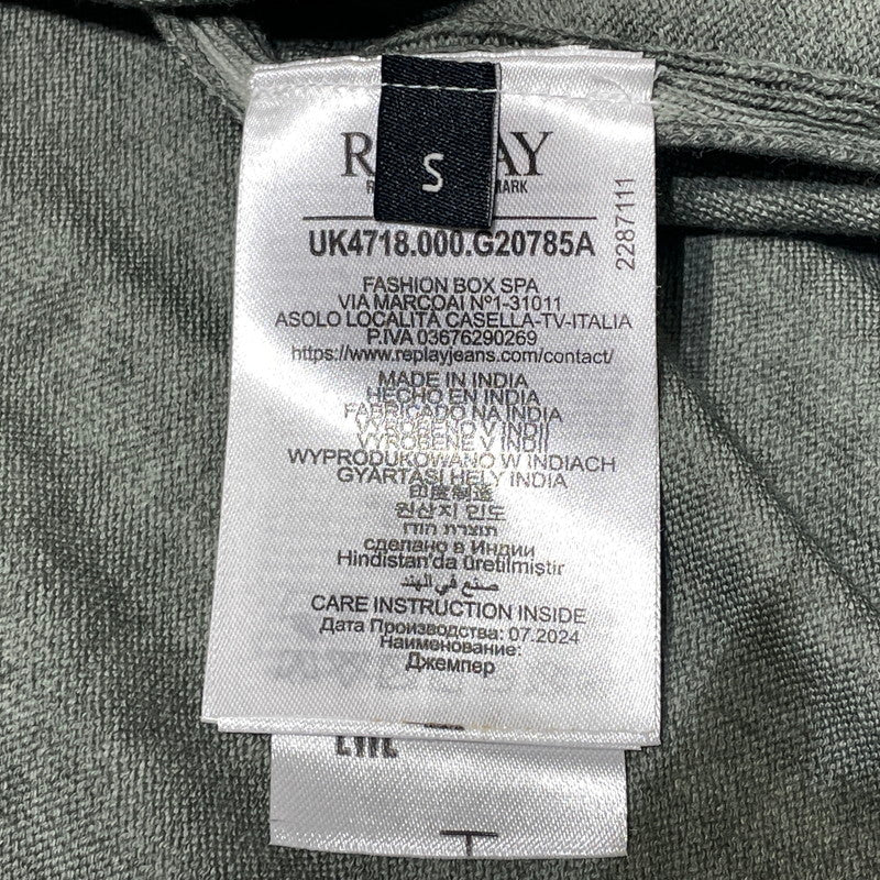 【中古品】【メンズ】 REPLAY リプレイ OMBRE SOFTCOTTON S/S KNIT UK4718.000.G20785A オンブレ ソフトコットン ショートスリーブ ニット 半袖 トップス 141-260805-sa-02-tei サイズ：S カラー：オリーブ 万代Net店
