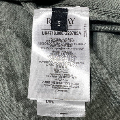 【中古品】【メンズ】 REPLAY リプレイ OMBRE SOFTCOTTON S/S KNIT UK4718.000.G20785A オンブレ ソフトコットン ショートスリーブ ニット 半袖 トップス 141-260805-sa-02-tei サイズ：S カラー：オリーブ 万代Net店