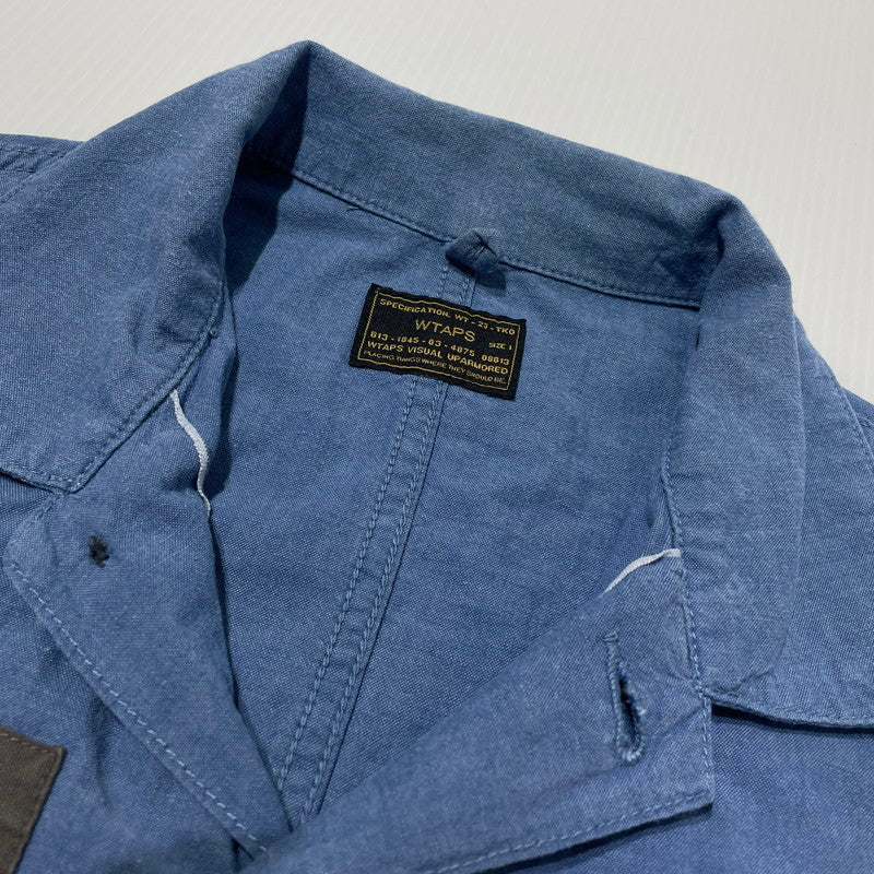 【中古品】【メンズ】 WTAPS ダブルタップス BUDS S/S 01 SHIRT 171GWDT-SHM02 バッズ ショートスリーブ 01 シャツ 半袖 トップス 142-260805-sa-01-tei サイズ：1 カラー：ブルー 万代Net店