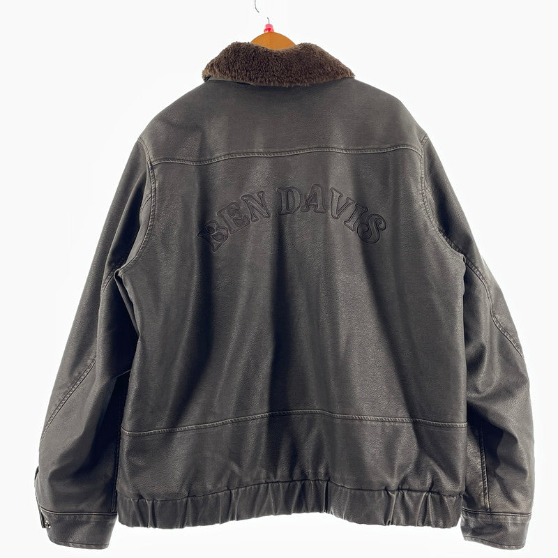【中古品】【メンズ】 BEN DAVIS ベン デイビス FAKE LEATHER JACKET T-25780011 フェイク レザー ジャケット アウター 147-260805-sa-03-tei サイズ：L カラー：ブラウン 万代Net店