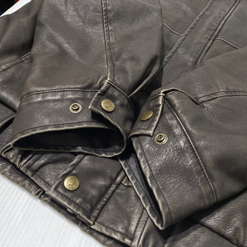 【中古品】【メンズ】 BEN DAVIS ベン デイビス FAKE LEATHER JACKET T-25780011 フェイク レザー ジャケット アウター 147-260805-sa-03-tei サイズ：L カラー：ブラウン 万代Net店