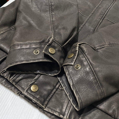 【中古品】【メンズ】 BEN DAVIS ベン デイビス FAKE LEATHER JACKET T-25780011 フェイク レザー ジャケット アウター 147-260805-sa-03-tei サイズ：L カラー：ブラウン 万代Net店