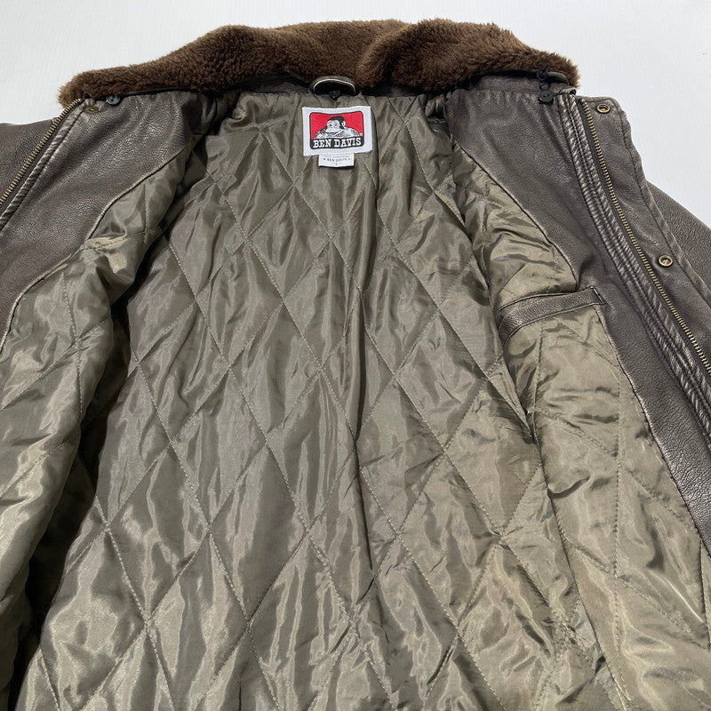 【中古品】【メンズ】 BEN DAVIS ベン デイビス FAKE LEATHER JACKET T-25780011 フェイク レザー ジャケット アウター 147-260805-sa-03-tei サイズ：L カラー：ブラウン 万代Net店