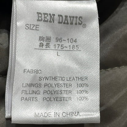 【中古品】【メンズ】 BEN DAVIS ベン デイビス FAKE LEATHER JACKET T-25780011 フェイク レザー ジャケット アウター 147-260805-sa-03-tei サイズ：L カラー：ブラウン 万代Net店