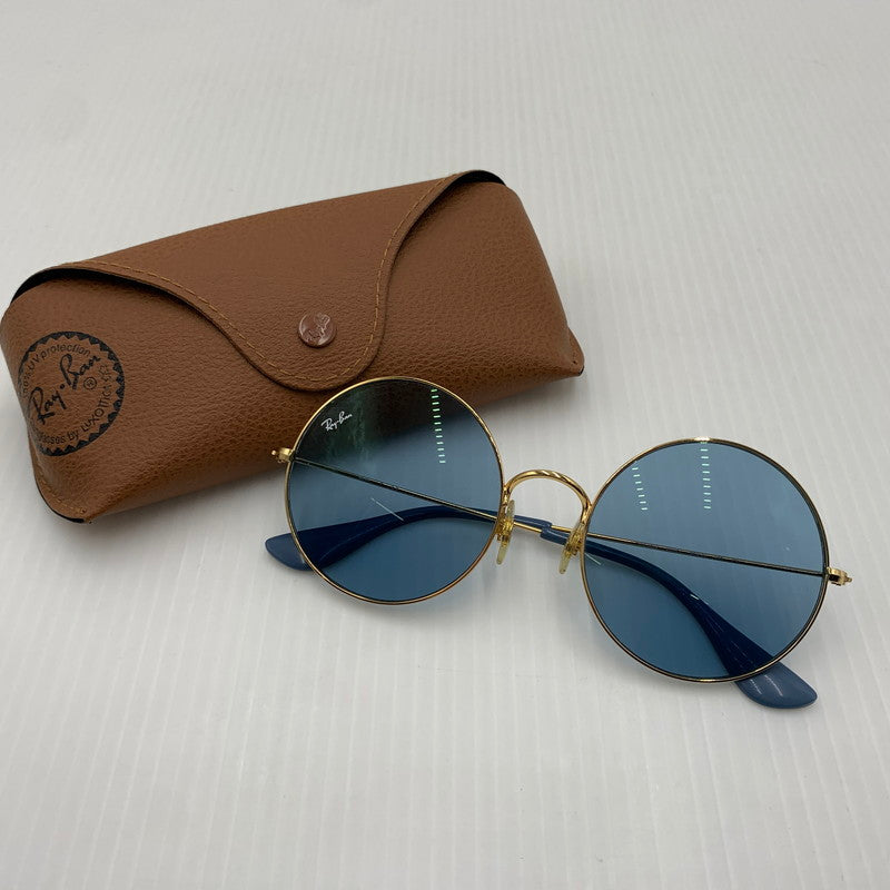 【中古品】【メンズ】 Ray-Ban レイバン JAJO SUNGLASS RB3592 ジャジョ サングラス アイウェア ラウンドフレーム 203-260812-ko-10-tei サイズ：55□20-145 カラー：ライトブルー×ゴールド 万代Net店