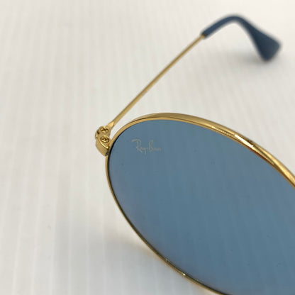 【中古品】【メンズ】 Ray-Ban レイバン JAJO SUNGLASS RB3592 ジャジョ サングラス アイウェア ラウンドフレーム 203-260812-ko-10-tei サイズ：55□20-145 カラー：ライトブルー×ゴールド 万代Net店