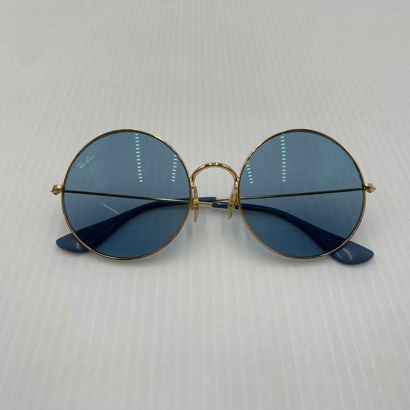 【中古品】【メンズ】 Ray-Ban レイバン JAJO SUNGLASS RB3592 ジャジョ サングラス アイウェア ラウンドフレーム 203-260812-ko-10-tei サイズ：55□20-145 カラー：ライトブルー×ゴールド 万代Net店