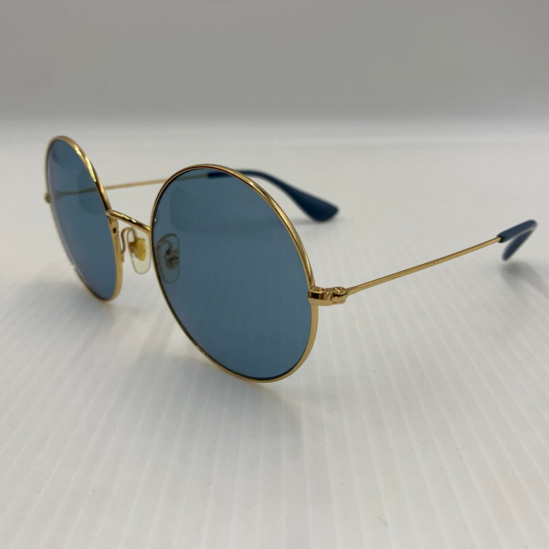 【中古品】【メンズ】 Ray-Ban レイバン JAJO SUNGLASS RB3592 ジャジョ サングラス アイウェア ラウンドフレーム 203-260812-ko-10-tei サイズ：55□20-145 カラー：ライトブルー×ゴールド 万代Net店