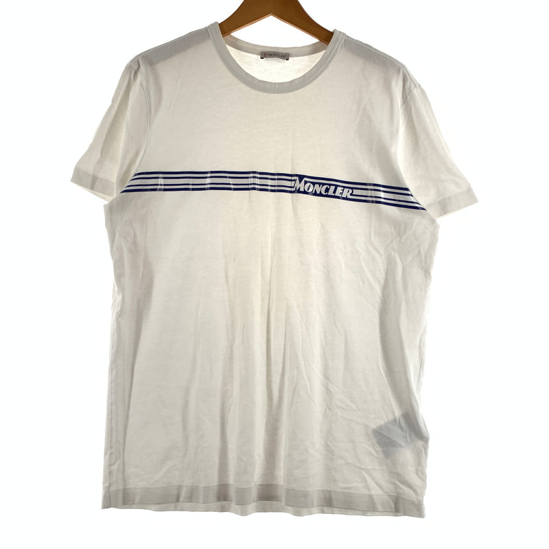 【現状渡し品】【メンズ】 MONCLER モンクレール GRAPHIC STRIPESMAGLIA T-SHIRT F10918C70710 8390T グラフィック ストライプ Tシャツ 半袖 トップス 141-260809-ko-18-tei サイズ：L カラー：ホワイト 万代Net店