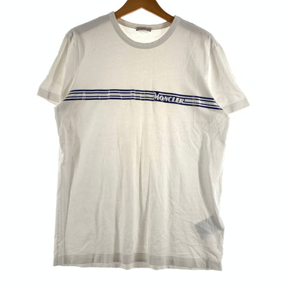 【現状渡し品】【メンズ】 MONCLER モンクレール GRAPHIC STRIPESMAGLIA T-SHIRT F10918C70710 8390T グラフィック ストライプ Tシャツ 半袖 トップス 141-260809-ko-18-tei サイズ：L カラー：ホワイト 万代Net店