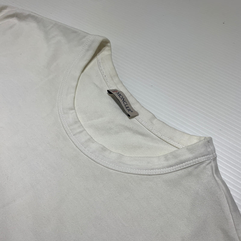 【現状渡し品】【メンズ】 MONCLER モンクレール GRAPHIC STRIPESMAGLIA T-SHIRT F10918C70710 8390T グラフィック ストライプ Tシャツ 半袖 トップス 141-260809-ko-18-tei サイズ：L カラー：ホワイト 万代Net店
