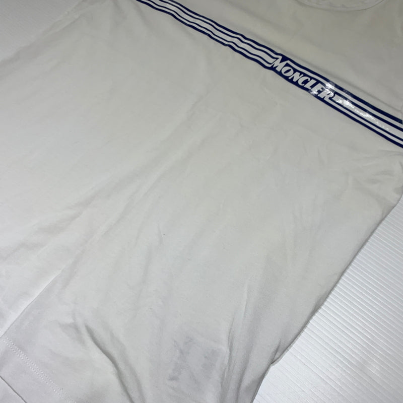 【現状渡し品】【メンズ】 MONCLER モンクレール GRAPHIC STRIPESMAGLIA T-SHIRT F10918C70710 8390T グラフィック ストライプ Tシャツ 半袖 トップス 141-260809-ko-18-tei サイズ：L カラー：ホワイト 万代Net店
