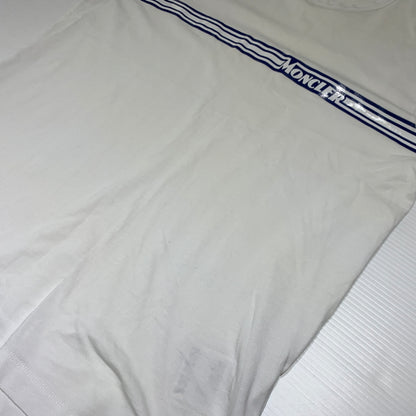 【現状渡し品】【メンズ】 MONCLER モンクレール GRAPHIC STRIPESMAGLIA T-SHIRT F10918C70710 8390T グラフィック ストライプ Tシャツ 半袖 トップス 141-260809-ko-18-tei サイズ：L カラー：ホワイト 万代Net店