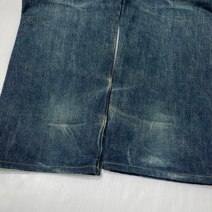【現状渡し品】【メンズ】 EVISU エヴィス SEA GULL SMILE PAINT DENIM PANTS NO.2 カモメ スマイル ペイント デニム パンツ ボトムス ジーンズ 156-260809-sa-03-tei サイズ：33 カラー：インディゴ 万代Net店